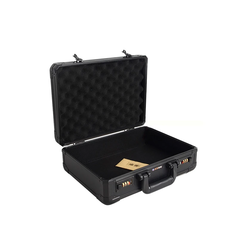 Black Embossing Aluminum Portable Secure Lock Case