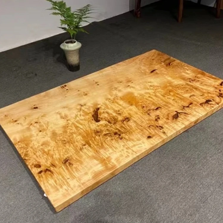 2023 Nordic White Poplar Wood Table High Quality Large Size Solid Wood Dining Table Top For living room