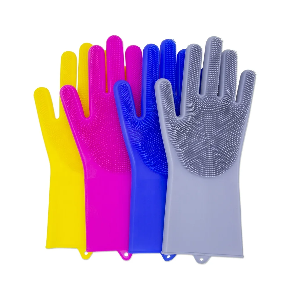 Hot sale eco-friendly silicone gloves with wash scrubber