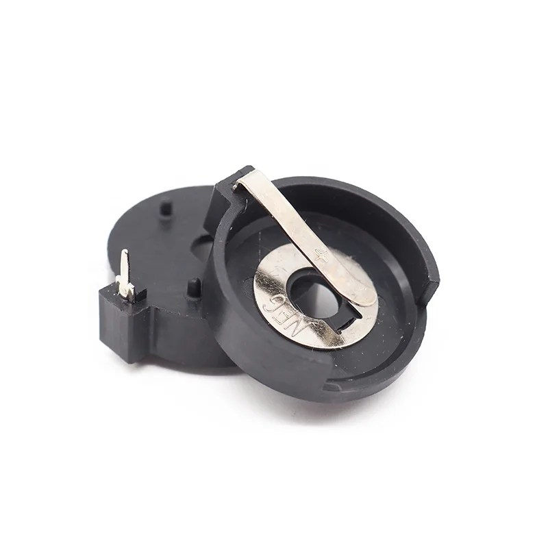 Nickel Plated THM/DIP  CR24777 Holder With PC Pin Battery Contact Connector