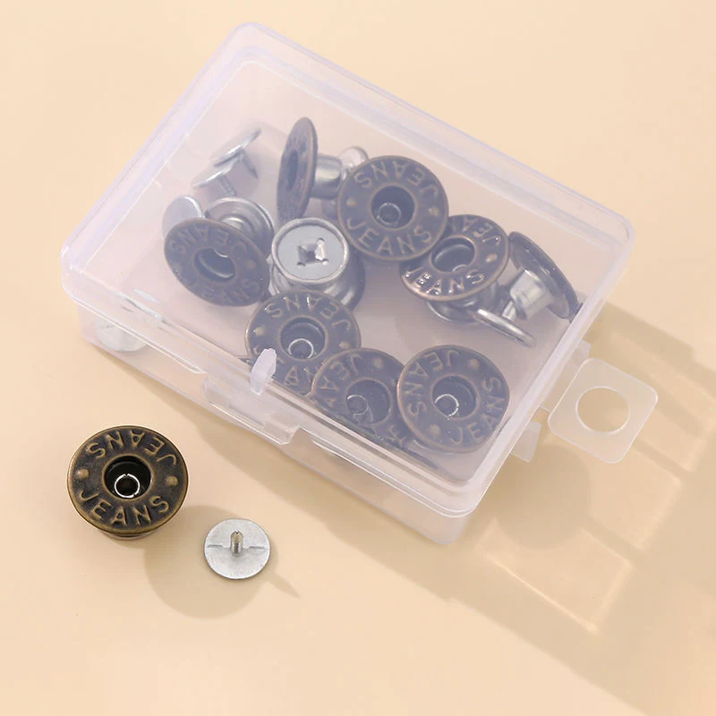 Custom Logo Jean Button Wholesale Garment Accessories Easy to Use Engrave Brand Detachable Metal Zinc Alloy Sustainable 50 Sets