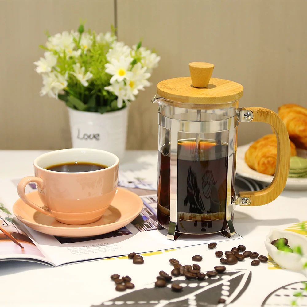Trending Products 2024 New Arrivals French Press Glass Double Insulated 304 Stainless Steel Coffee Maker