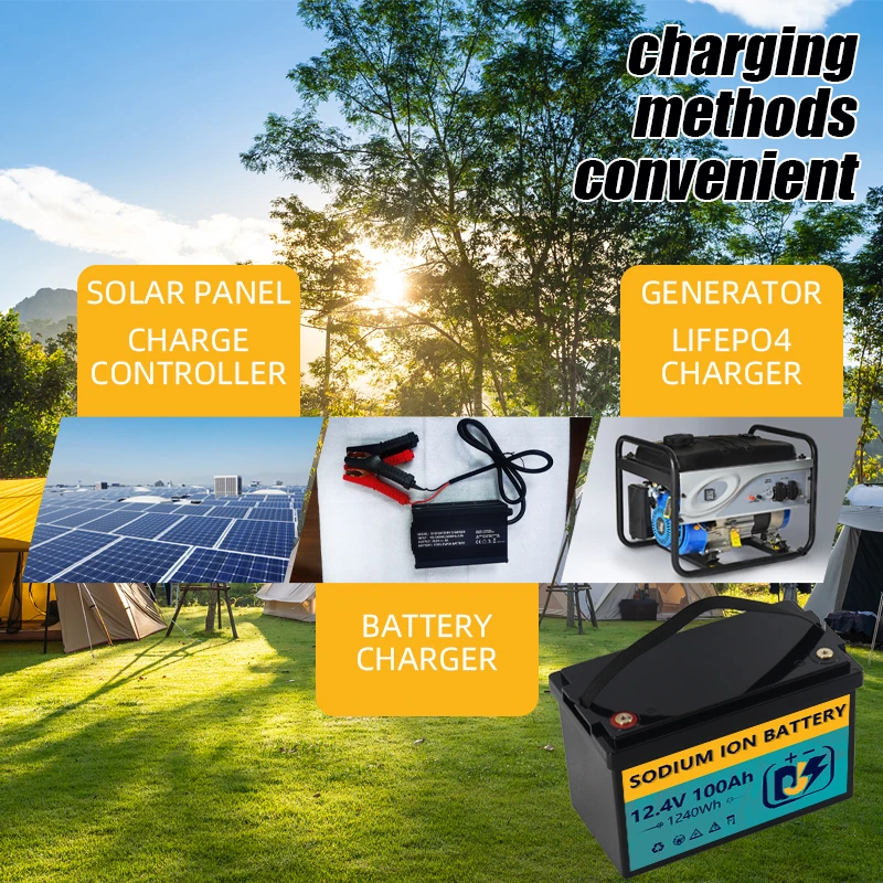 12V 100Ah High Quality Sodium Ion Deep Cycle Batteries Pack with Smart BMS for Solar RV Marine Camper Van