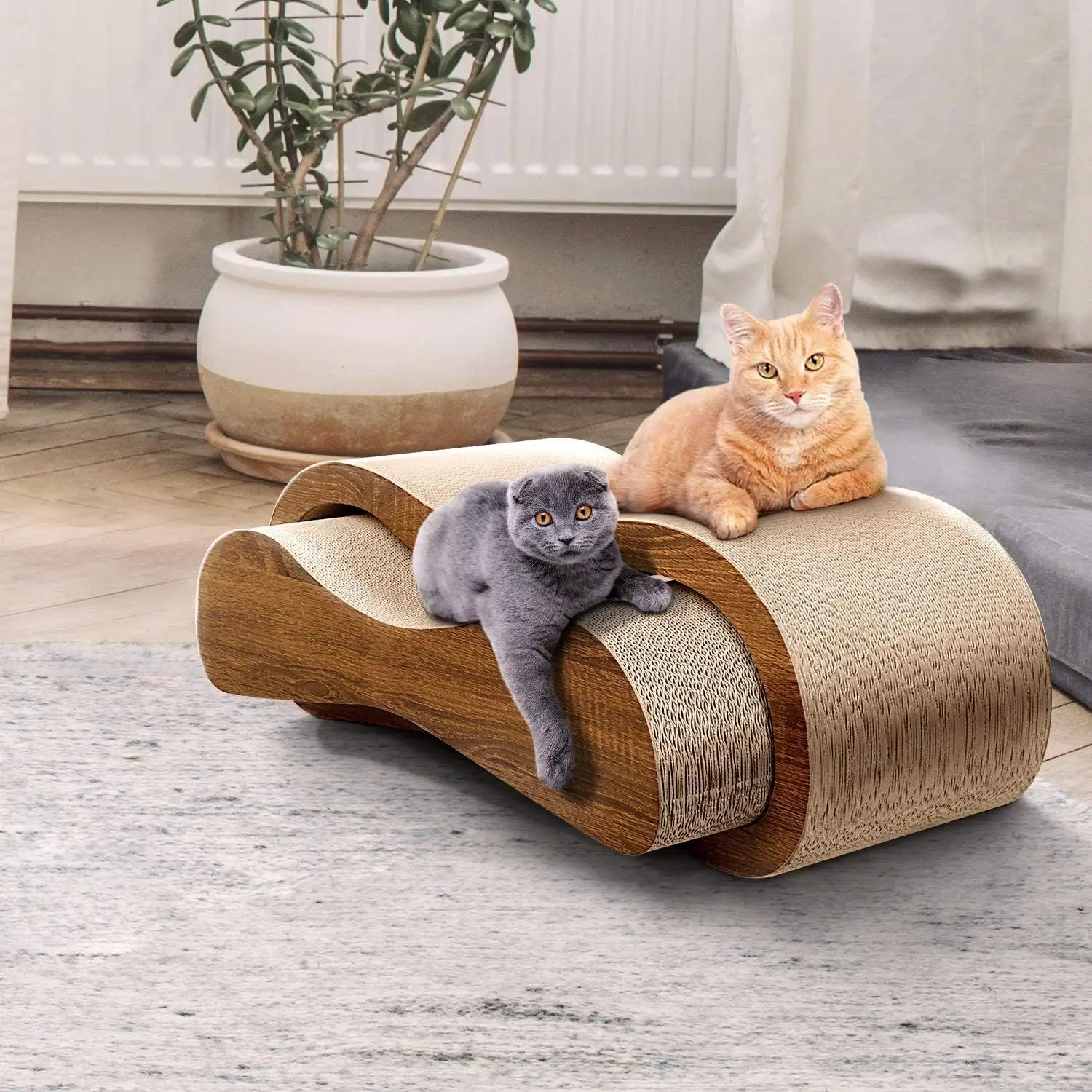custom 2 in 1 cat scratch board bed large corrugated cardboard beds Durable beds and scrapers for cats