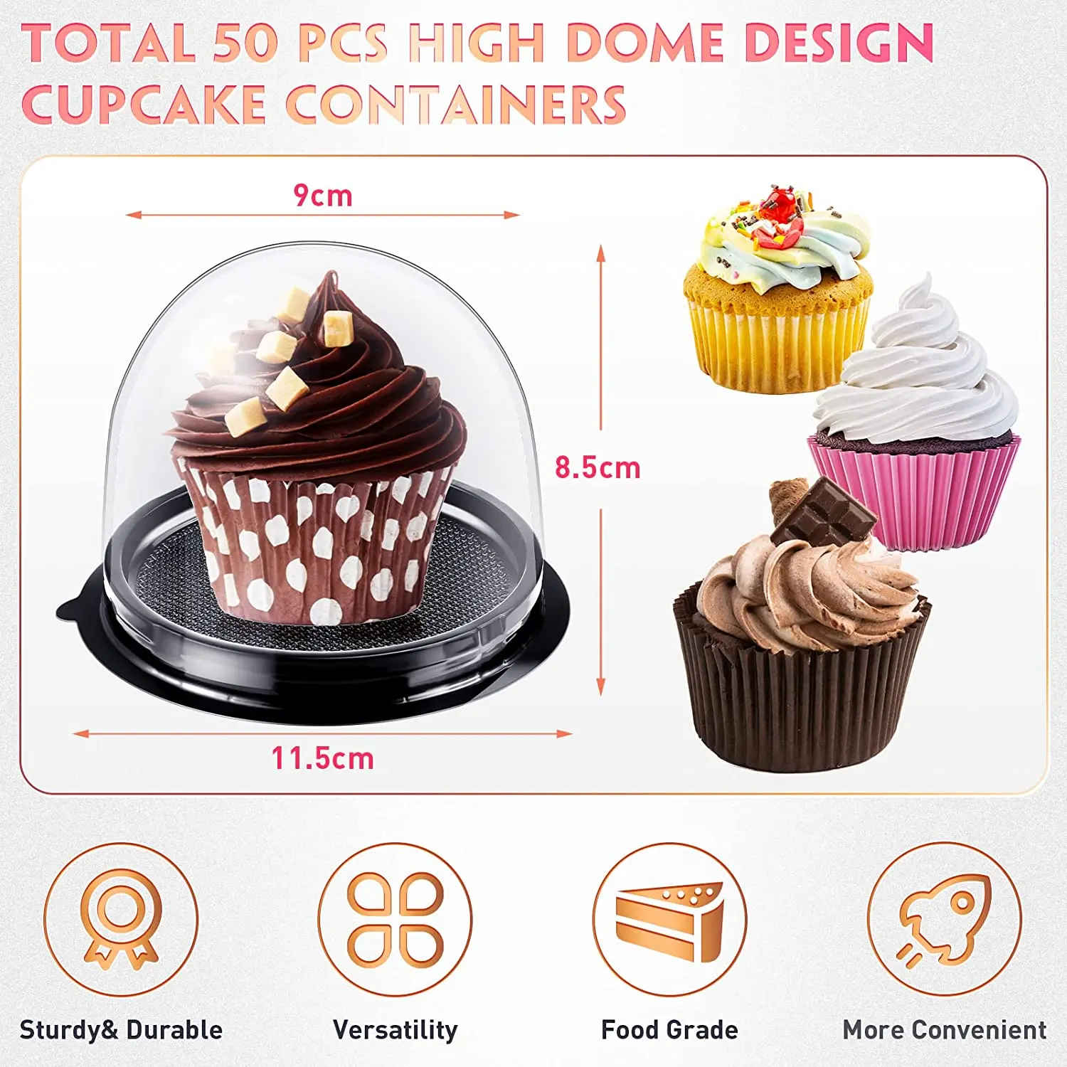 Mini Cupcake Box Muffin Dome Single Blister Cake Box for Wedding Birthday Cheese