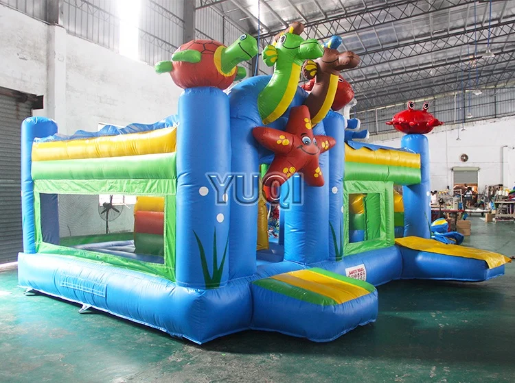 New design seaworld/ ocean  world popular inflatable jumping castles inflatables slide combo