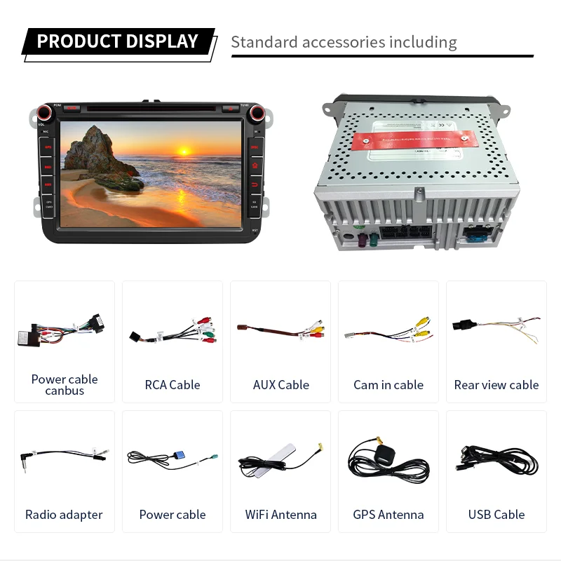 OEM 8 Inch 2Din Car Radio Octa Core Android Car DVD Player for VW Universal Jetta Seat CC Polo Golf   Golf 5  Golf 6 2006-2012