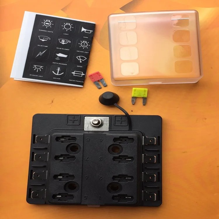 
201-08TW 8 way fuse block fuseholderPANEL FUSE BLOCK 8 Way Fuse Holder Terminal 