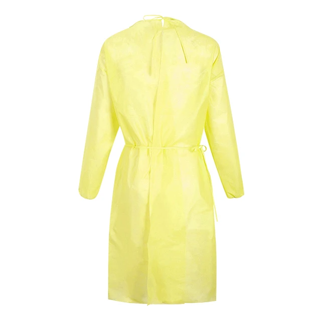 Impervious Level 1 PP Isolation Gown Disposable Yellow Doctor