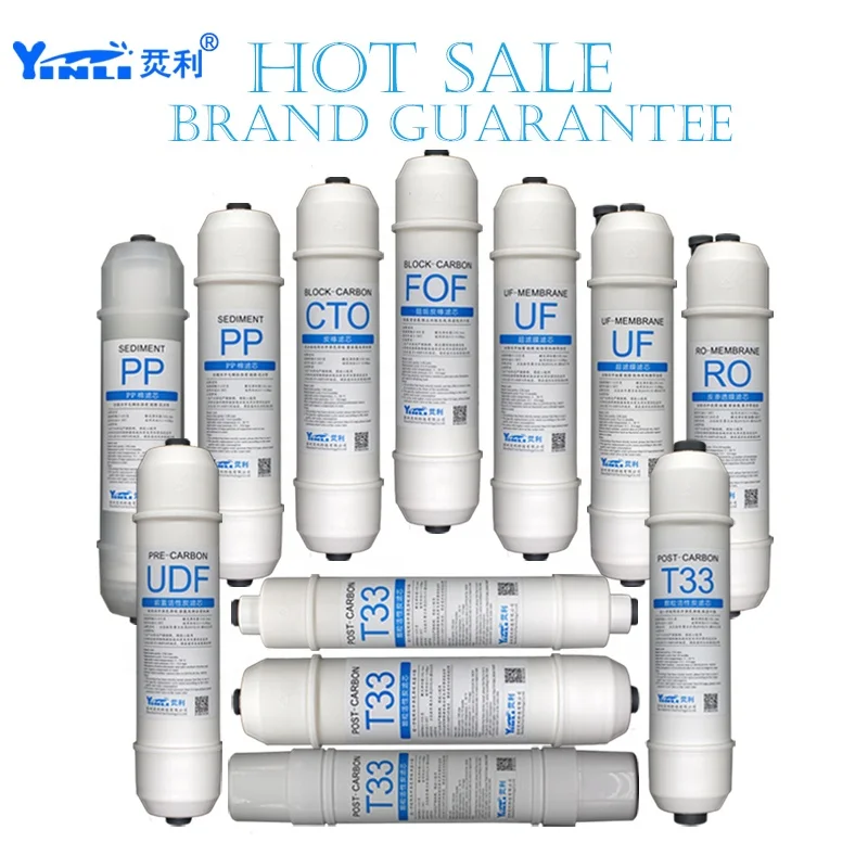 In-line interface Minerals RO water filter Rear carbon filter T33 water filter