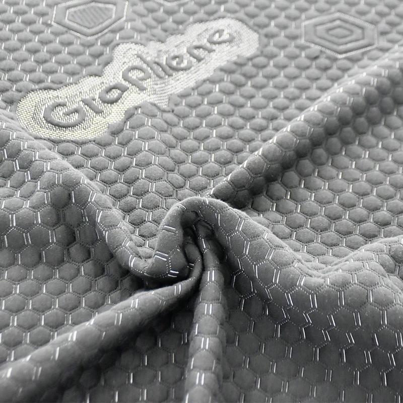 Luxury Anti-microbial Anti-static  Graphene Fiber Knitted Mattress Fabric Bedding cover