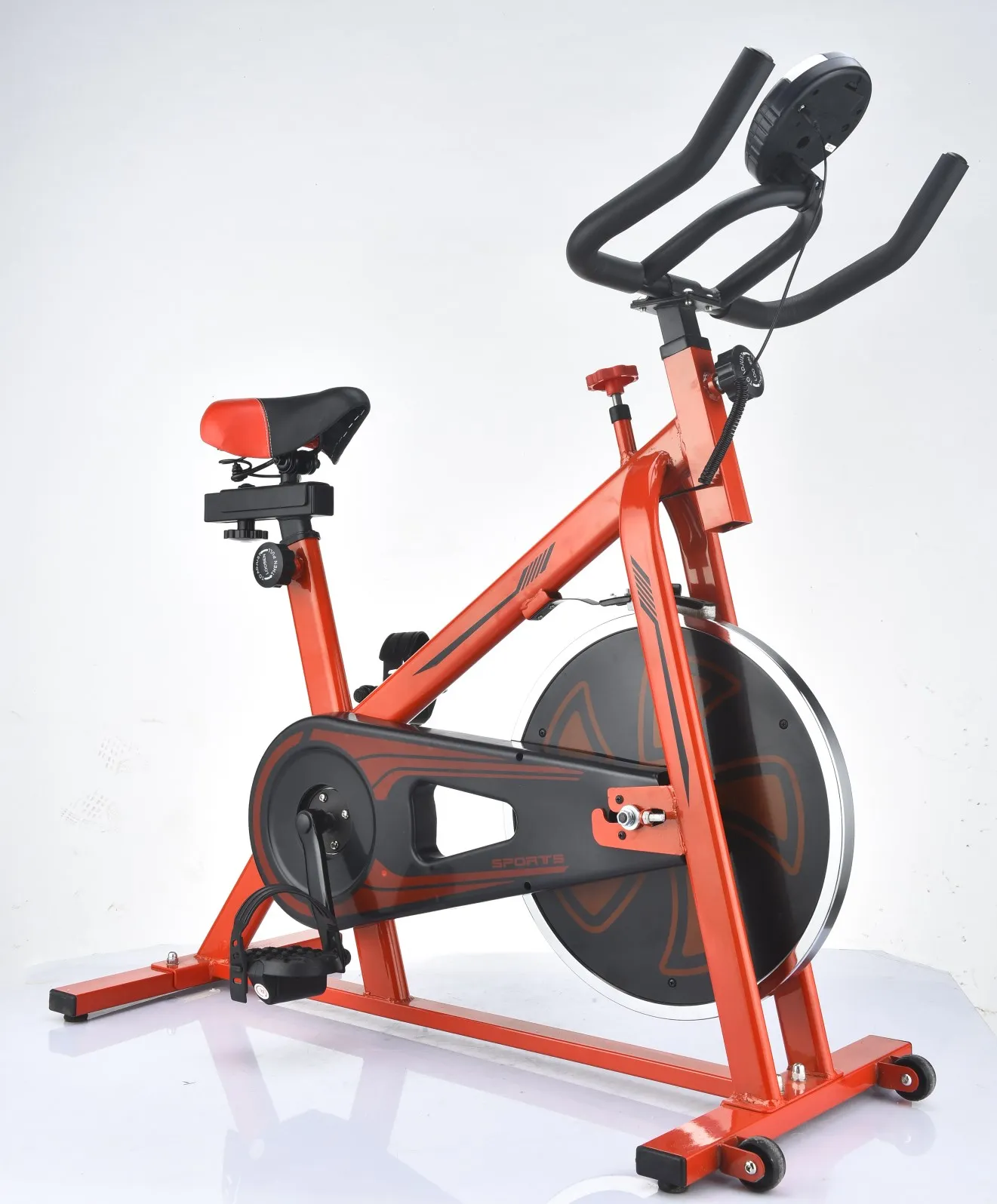 
Custom Logo OEM Smart Pedal Gym Home Used Indoor Red Best Cycling Body Strong Fitness 6KG Flywheel Exercise Spinning Bike 