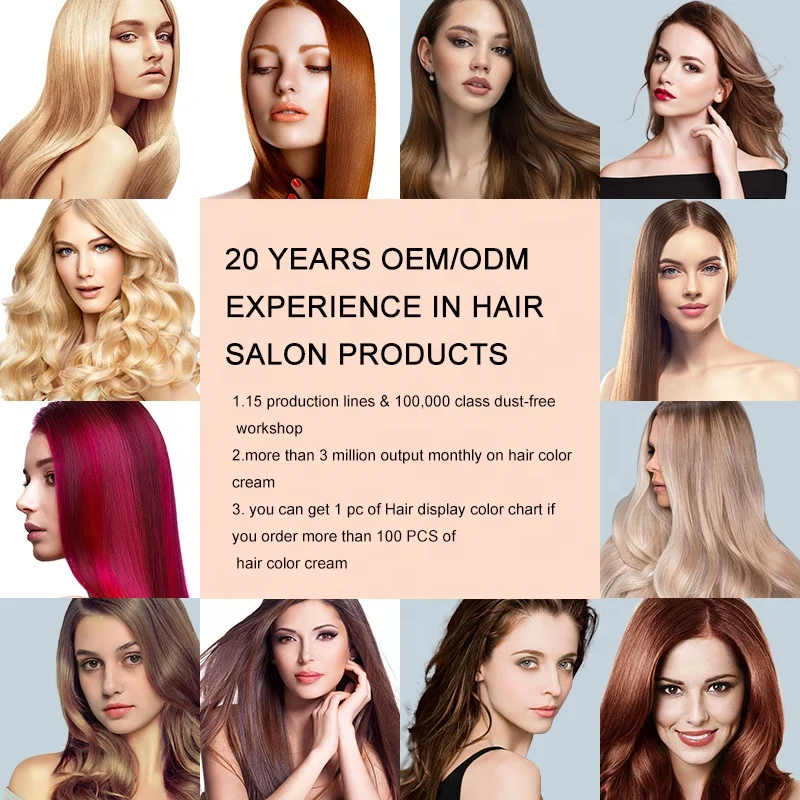 Customized OEM Low Ammonia White Coverage Hair Color Dye Cream For Professional Salon Permanent Coloring Dyeing