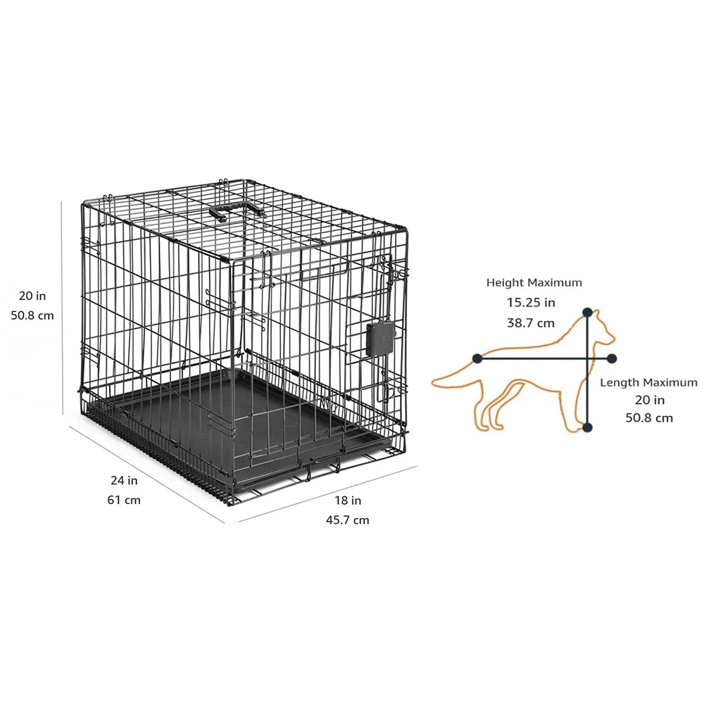 Made In Vietnam Multiple Sizes Double Door Foldable Metal Wire Cat Dog Crate Pet Cage