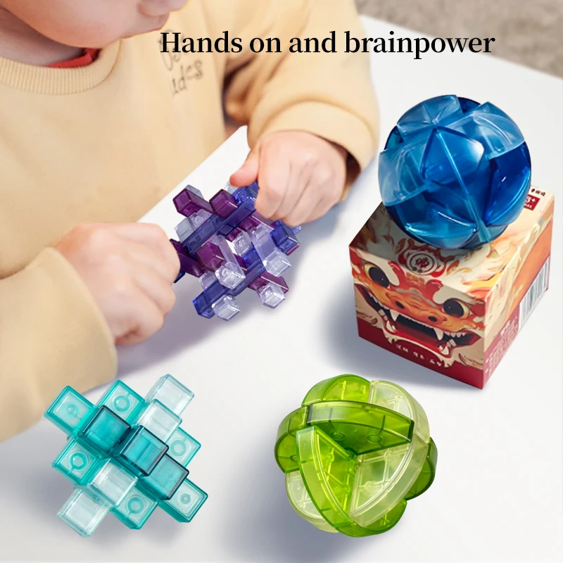 Montessori Puzzle Educational Toys 3D Puzzle Build Luban Lock IQ Mind Brain Teaser Puzzles for Kids Adults Toys Kids Toys