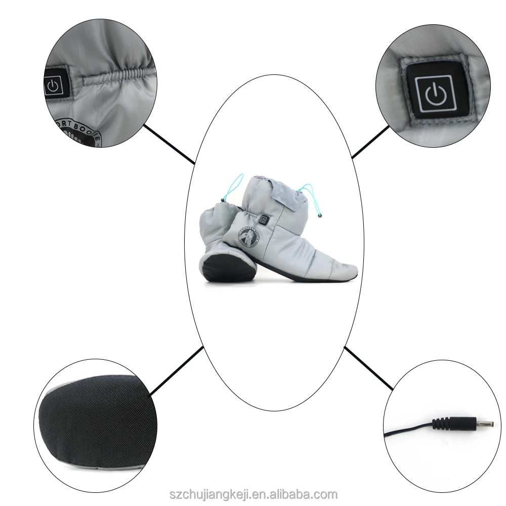 Высококачественная прочная серая многофункциональная зимняя теплая обувь с электроподогревом функциональная обувь