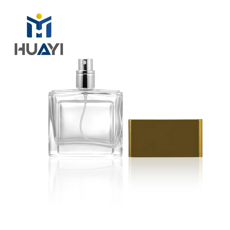 HUAYI wholesale women men 50 ml 15/410 screw neck cute cosmetic empty clear glass perfume bottle