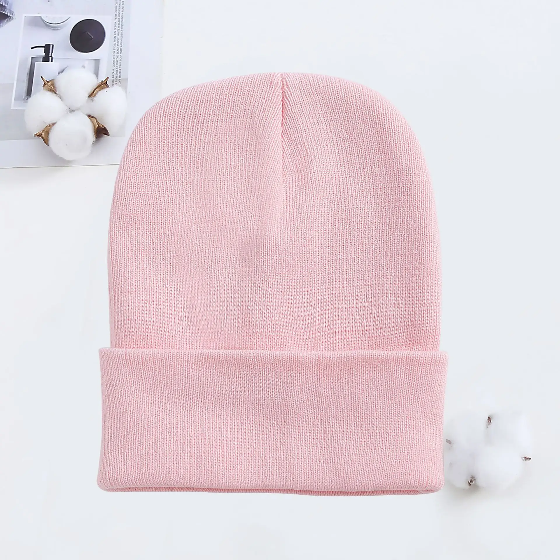 24 colors beanies manufacturer custom logo embroidery winter knit hats beanie