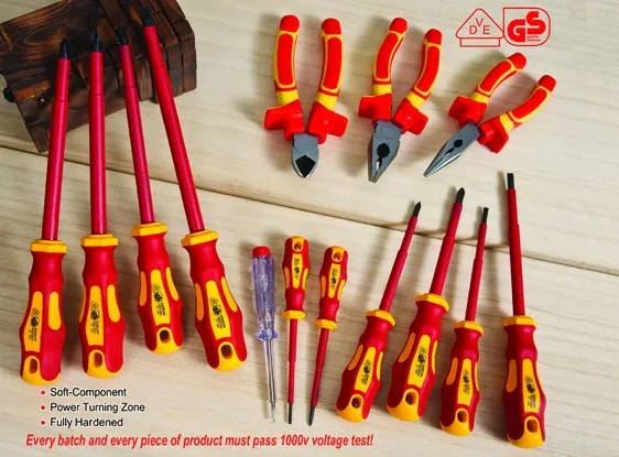 7PCS Insulated Screwdriver Set 1000V VDE Professional Screwdriver Set for Electrician Plastic Box Slotted Phillips