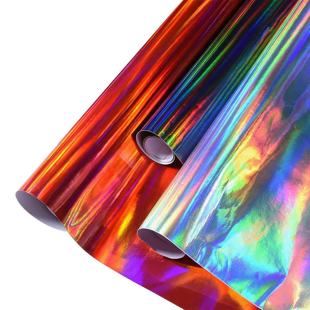 Fordland  holographic Laser Chrome Vinyl with Air Release Bubbles car wrap pvc sticker Car Interior Body Wrap Vinyl Film Sheet