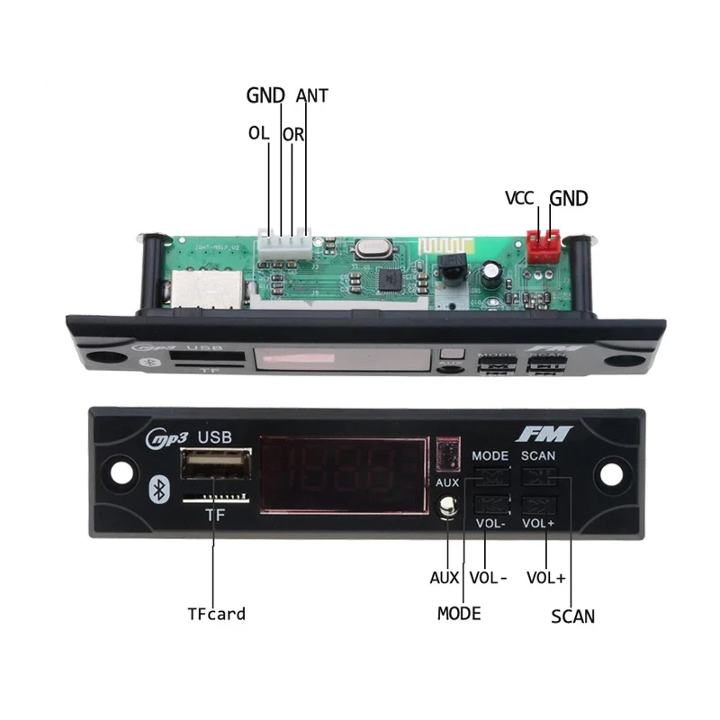 Bluetooth5.0 Модуль платы декодирования Беспроводной Автомобильный USB mp3 плеер bluetooth плата pcba сервис oem