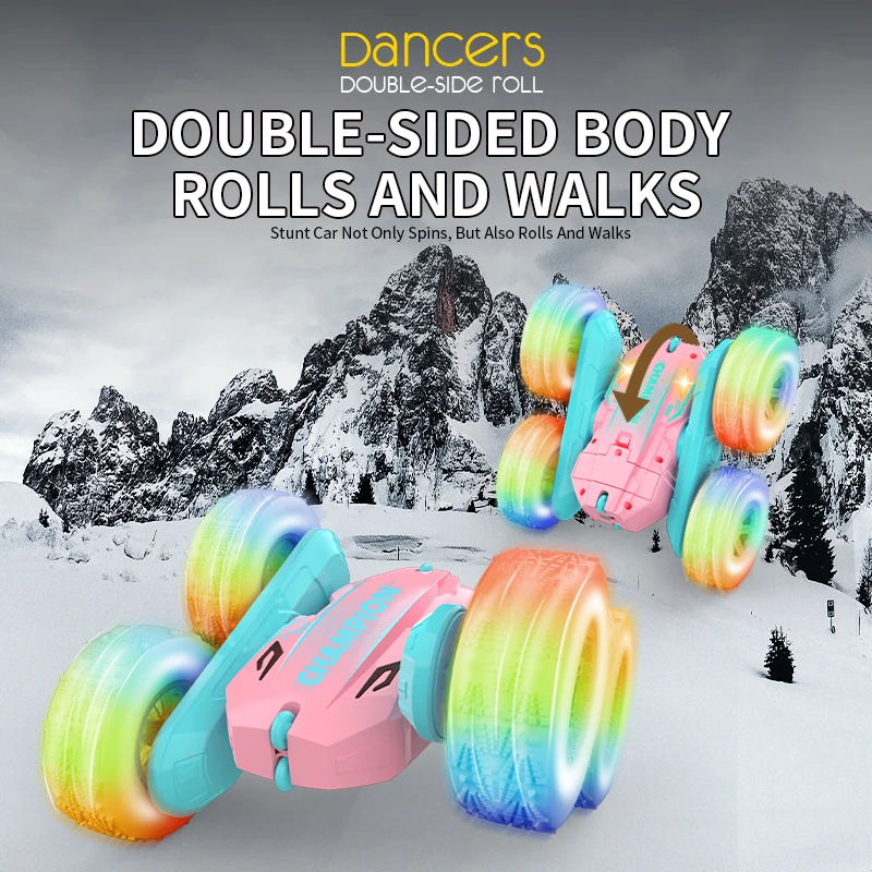 2025 New Arrival Global Drone 328-1 338-1 RC stunt rolling car with light Double Side driving Radio Control Toy car for Kids