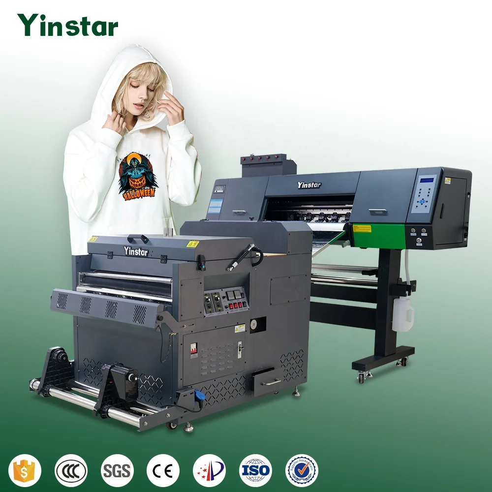 2024 best quality dual head high resolution 50cm 60cm 70cm personalized custom t shirt dtf printer printing machine with shaker