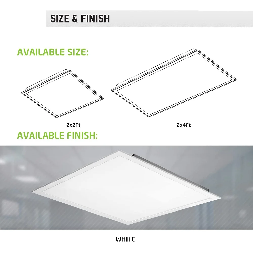 led backlit panel light 120-277v 125lumen per watt with DLC premium power and 3CCT tunable drop ceiling office fixture