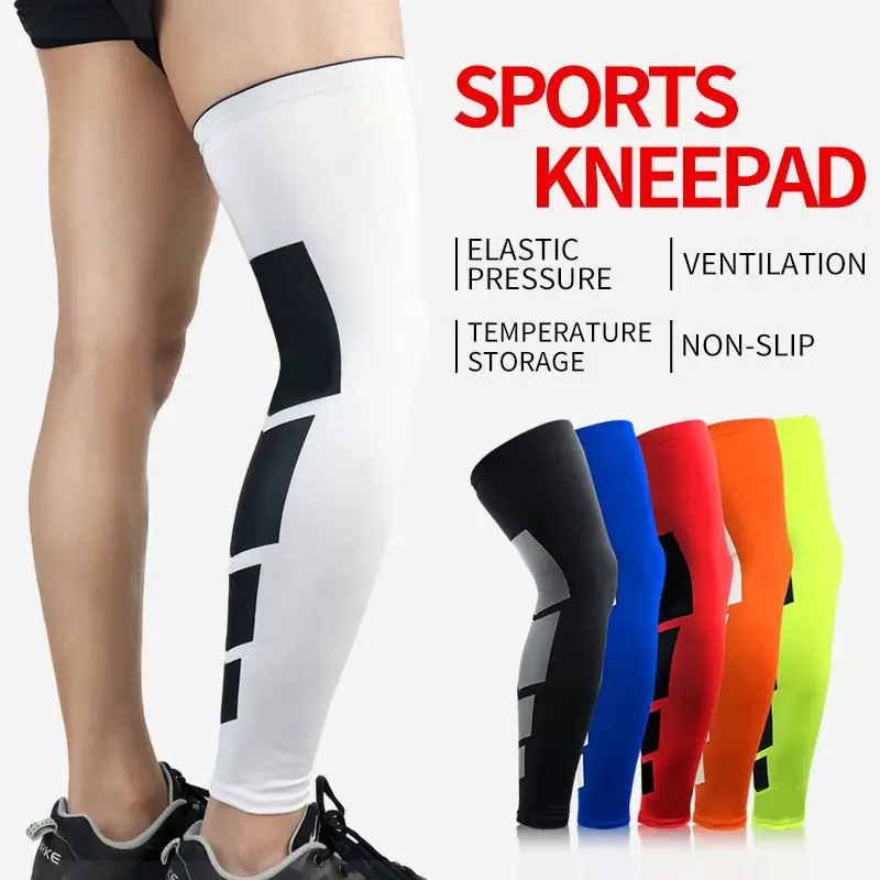 Sports Basketball long Leg Sleeves Knee Support brace compression calf support for men and women
