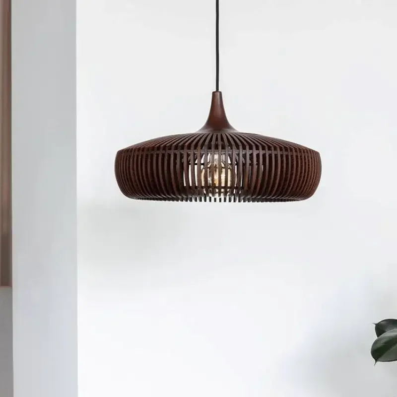 SANDYHA Retro Log Restaurant Chandeliers Art Wooden Designer Led Lamp for Bedroom Dining Table Home Decor Lighting Fixtures