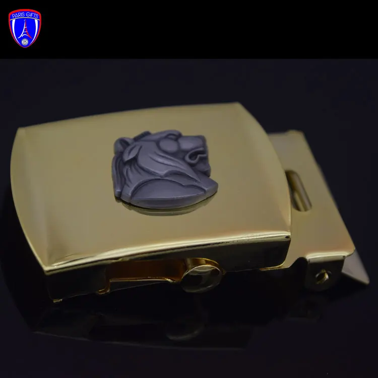 France Custom 3D Lion logo men women belt buckle gold plain cowboy belt buckle