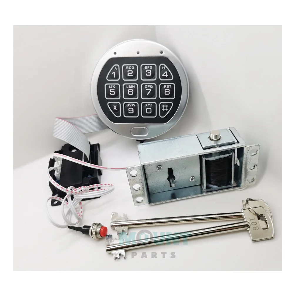 Steel Frame Keypad Digital Lock Replacement, Solenoid Bolt with Master Keys for safe boxes