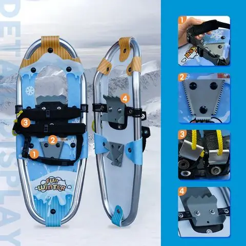 BSCI Factory OEM Wholesale Custom CE China Supplier kids snow shoes aluminum children snowshoeing ski snowshoes set