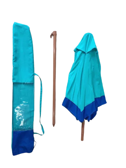 Hot Sale 2.2 Meters Outdoor Beach Umbrella Rainy and Sunny Hand Pushed Windproof Sunshade for Travel Fabric Material