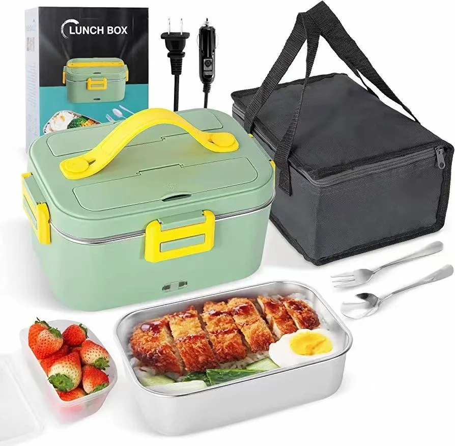 1.8L Food Warmer Electric Lunch Box 3 in 1 Food Heater Portable Electric Lunch Boxes with Insulation Bag