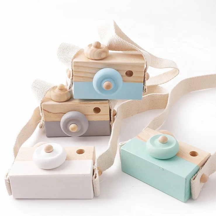 Nordic Cute Wooden Hanging Toy Camera Photography Prop Home Decoration Kids Toy Camera