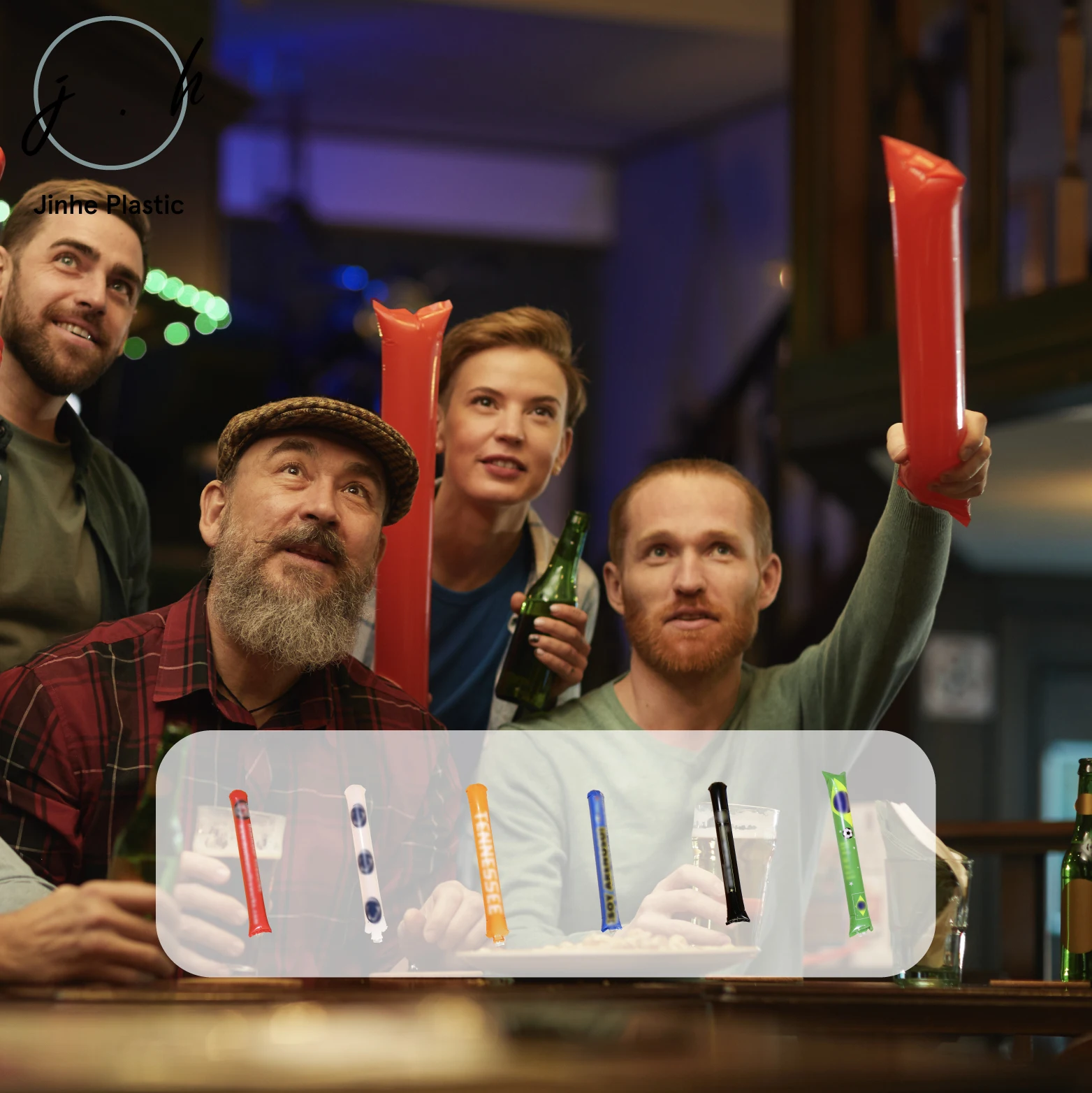 Hot Selling Printed LOGO Inflatable Bam Bam Thunder Sticks Noisemaker