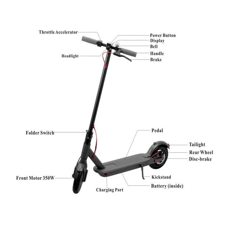 Factory Direct Super Fast Best Adult Electric Step Scooter from China Manufacturing M365 2 Wheel Drive Electric Scooter