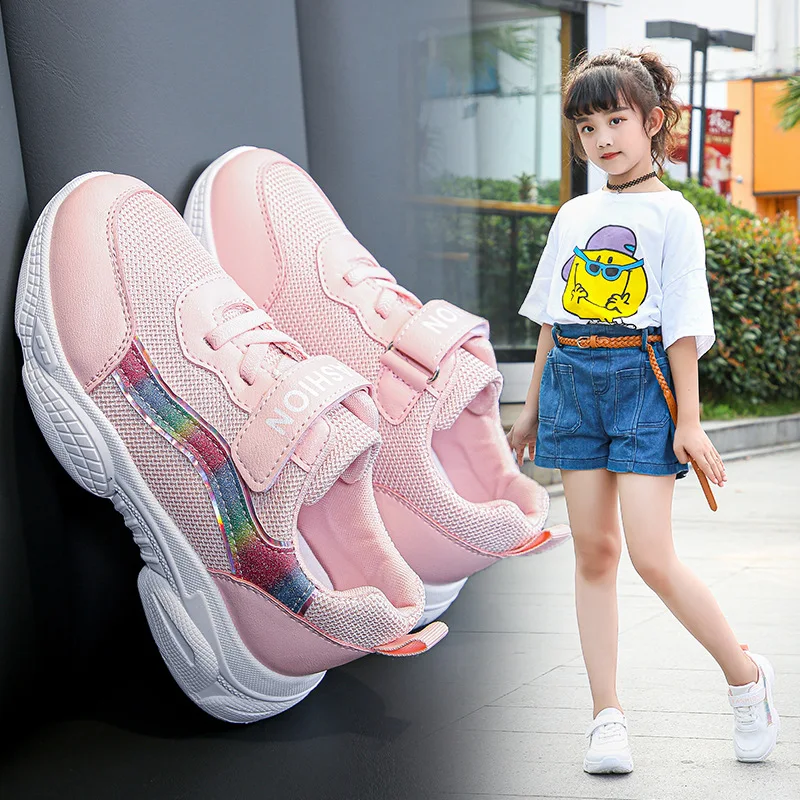 Fashion Children School Sneakers Casual Custom Trendy Wholesale Kids Shoes Lightweight Breathable Sport Running Shoes For Girls
