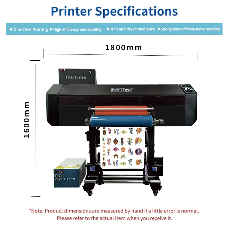 UV Printer 60cm I3200 3 Print Head Crystal Label All in 1 DTF Sticker for Glass Ceramic Acrylic Printing