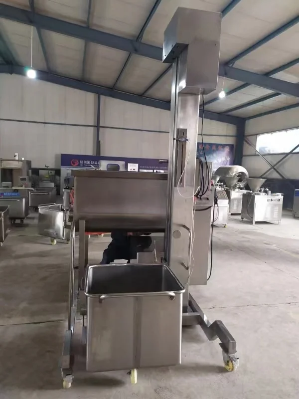 Large Capacity Pneumatic Lid Opening Minced Meat Stuffing Mixing Machine