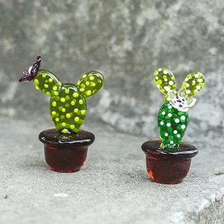 Glass Craft Cactus Glass Decorations