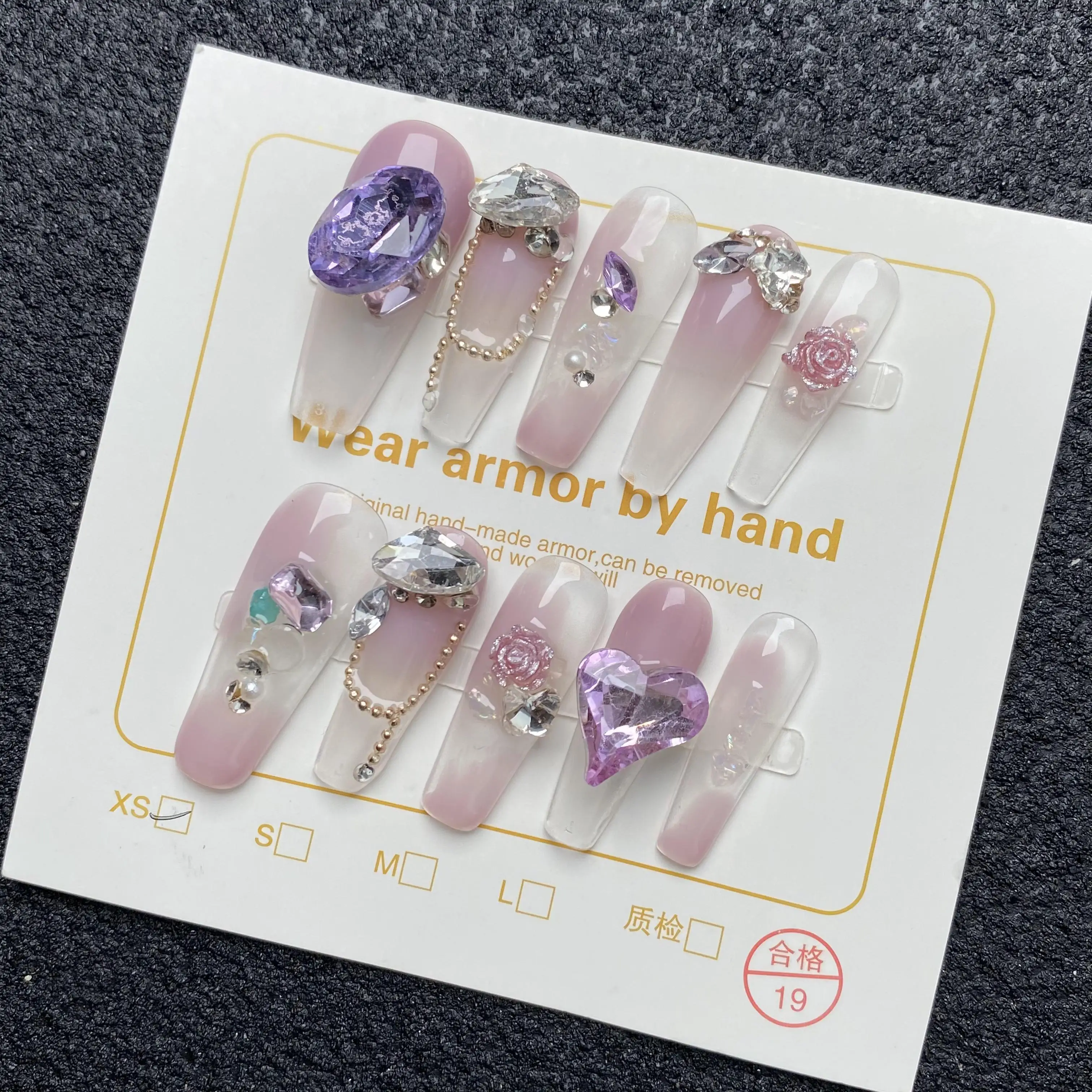 Best Selling Wholesale Hand-Painted Fashion Design Jewelry Inlaid High Quality Artificial Fingernails acrylic nails Fake Nails