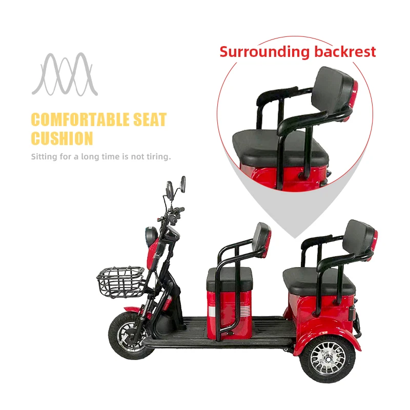 OEM Passenger And Cargo Adult Tricycle Electric Bike New Producing Powerful Three Wheel Electric Tricycle