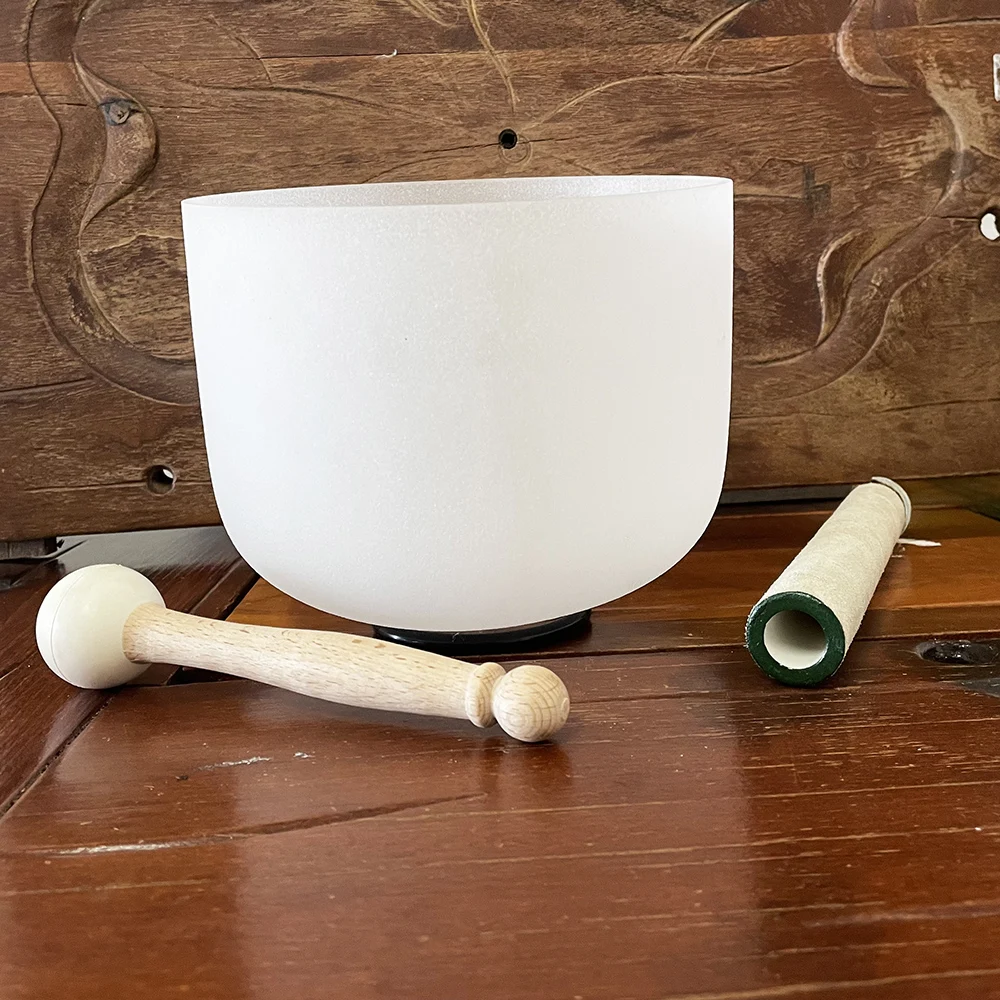 Manufacturer Selling 432hz Music Therapy Yoga Meditation Frosted Quartz Crystal Singing Bowl Singing Music Bowl