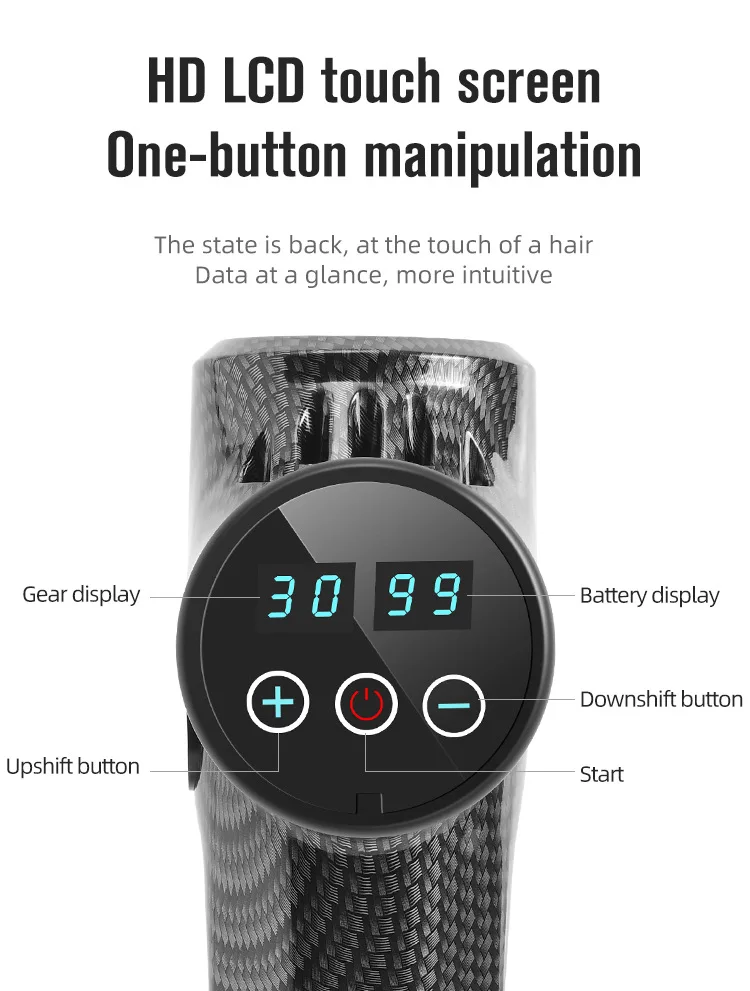 2024 Handheld 30 Speed Lcd Touch Screen Fascia Gun Massagepistole Vibration Massage Gun