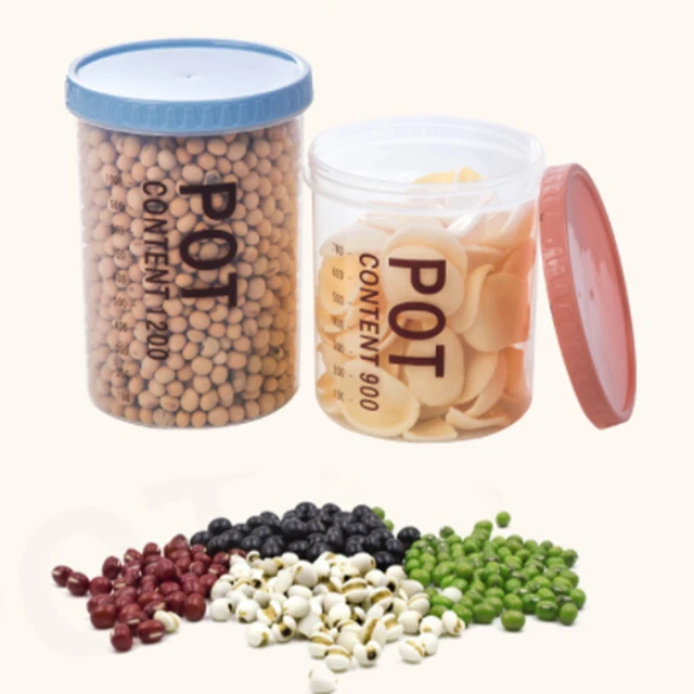 Food Storage Canister With Lid Logo BPA Free Durable Customizable OEM Box Plastic Storage Canister Plastic Jars