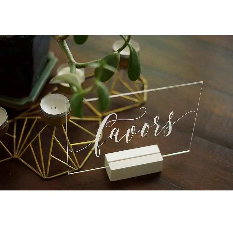 Acrylic table card wedding event signs guest banquet nameplate number plate wedding invitation place card