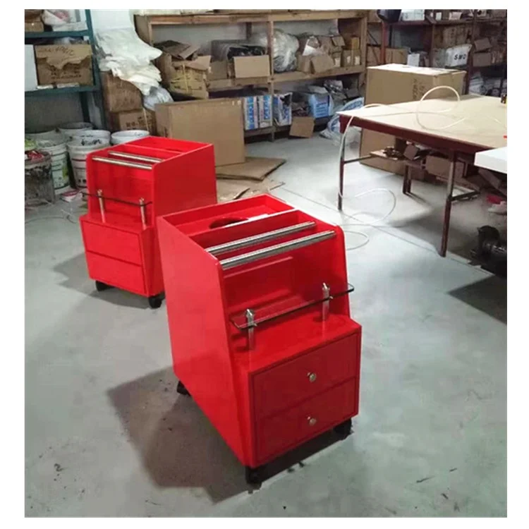 
Red color nail salon trolley cart professional rolling trolley cart high quality storage cart 