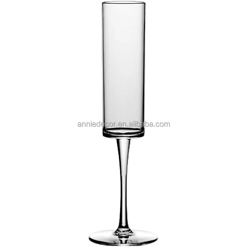 Wholesale Reusable Clear Acrylic Plastic Champagne Glasses Drinking Glass for Wedding Party